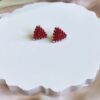 Red Love Miyuki Bead Triangle Earrings